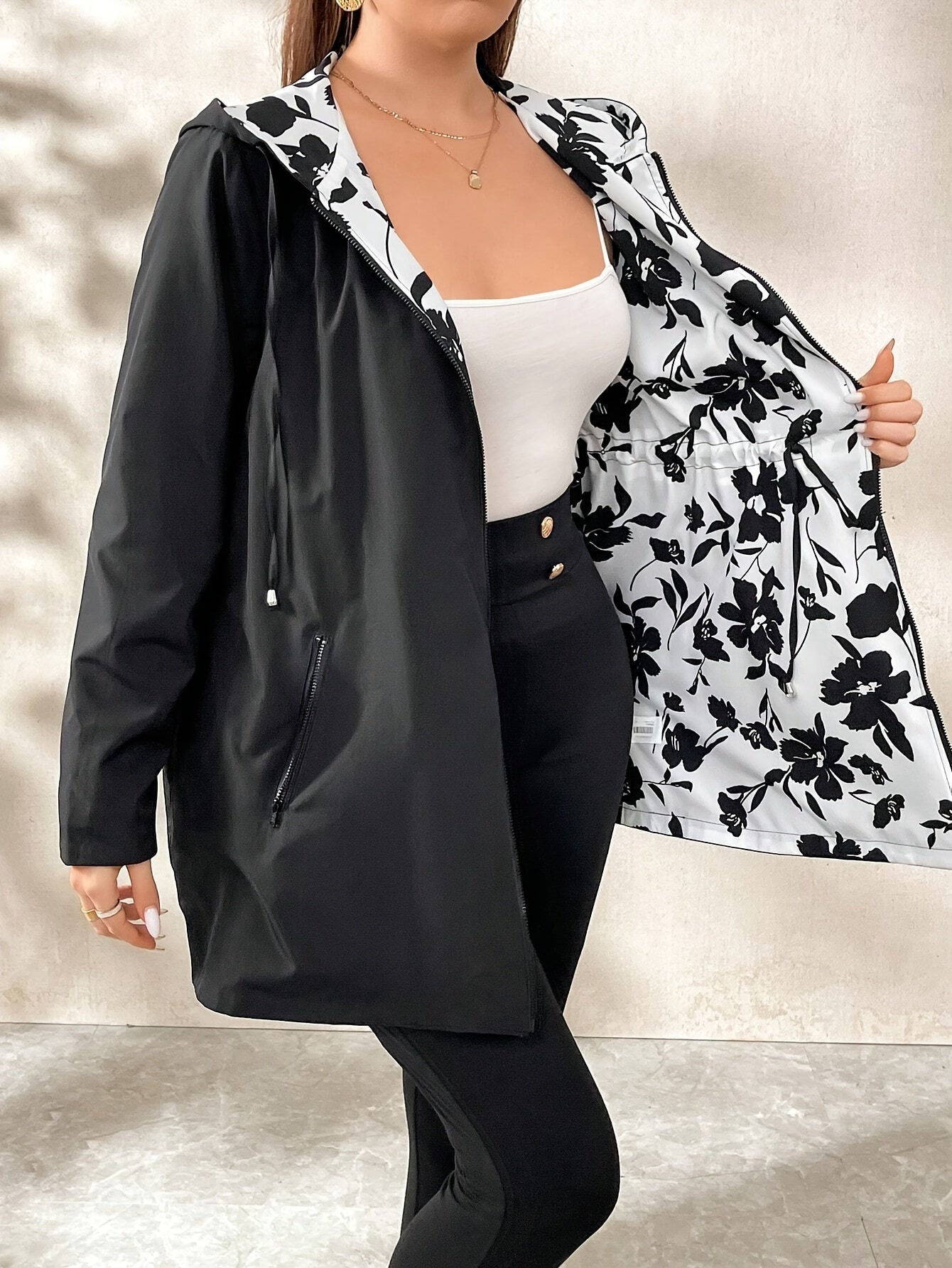 KZY™ | Plus Size Omkeerbare  Rits Jas